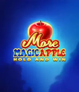 Discover the spellbinding allure of More Magic Apple Hold and Win Slot by 3 Oaks Gaming, showcasing a shimmering red apple on a rich blue background. This image captures the enchanting theme with a touch of mystery. Suited for those enchanted by fairy-tale slots, the vibrant visuals and appealing design make this slot stand out. 