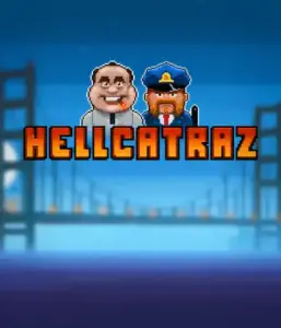 Explore the action-packed world of the Hellcatraz game by Relax Gaming, highlighting a quirky prisoner and a guard with the infamous Alcatraz prison and San Francisco skyline in the background. This graphic portrays the fun and humor of an escape-themed game, ideal for fans of retro gaming, offering a captivating adventure. 