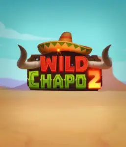 Experience the colorful Mexican desert with Wild Chapo 2 slot by Relax Gaming, featuring a whimsical bull wearing a sombrero against a serene desert backdrop. This graphic portrays the excitement and culture of the game, perfect for fans of animated adventure slots, providing a delightful gaming experience.